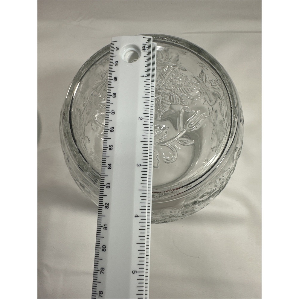 Vintage Princess House Glass Poinsettia "Fantasia" Canister Christmas Floral - Picture 7 of 8
